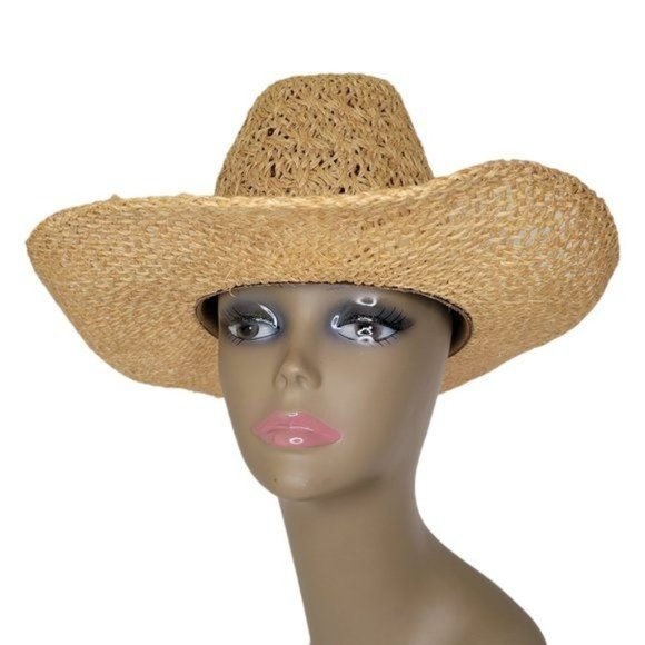 BAILEY U-ROLLIT Straw Cowboy Hat Western Rodeo White Macrame Hat Band Size Small - Picture 4 of 9